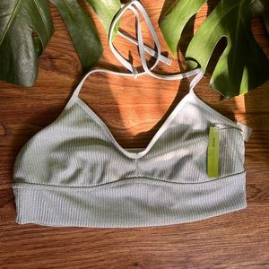 Aerie Metallic Blue Halter Bra Top